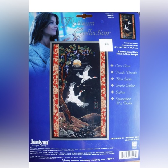NEW Janlynn 2004 Platinum Collection "Cranes" Counted Cross Stitch Kit #023-0157 - Picture 1 of 2